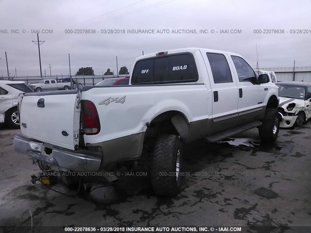 1FTNW21F8YED35539 - 2000 FORD F250 SUPER DUTY WHITE photo 4