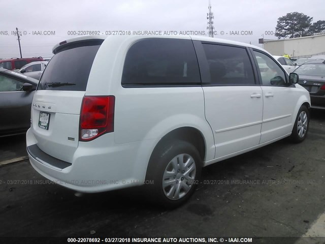 2C4RDGBG7ER400603 - 2014 DODGE GRAND CARAVAN SE WHITE photo 4