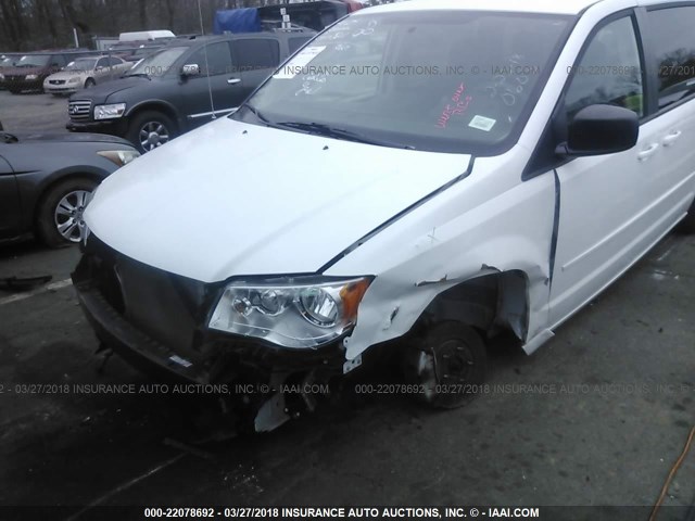 2C4RDGBG7ER400603 - 2014 DODGE GRAND CARAVAN SE WHITE photo 6