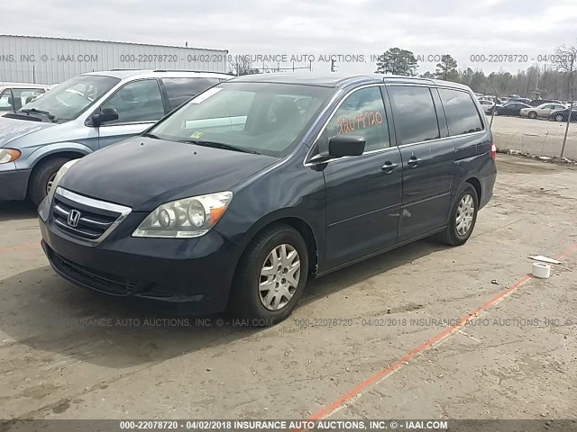 5FNRL38227B124627 - 2007 HONDA ODYSSEY LX BLUE photo 2