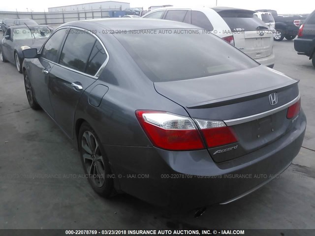 1HGCR2E53EA267378 - 2014 HONDA ACCORD SPORT GRAY photo 3