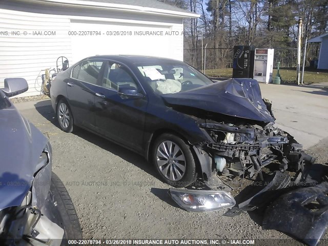 1HGCR2F80DA096158 - 2013 HONDA ACCORD EXL BLUE photo 1