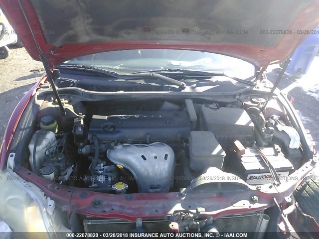 4T1BE46K77U098839 - 2007 TOYOTA CAMRY NEW GENERAT CE/LE/XLE/SE RED photo 10