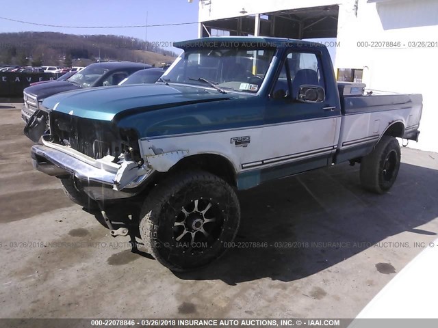 2FTHF26F2SCA70281 - 1995 FORD F250 GREEN photo 2