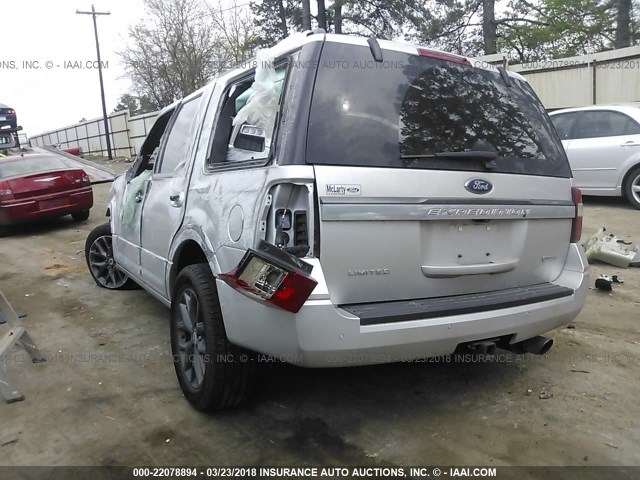 1FMJU1KT1HEA42709 - 2017 FORD EXPEDITION LIMITED SILVER photo 3