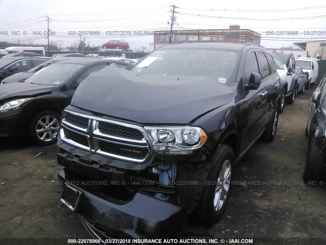 1C4RDHDG3DC681566 - 2013 DODGE DURANGO CREW GRAY photo 2