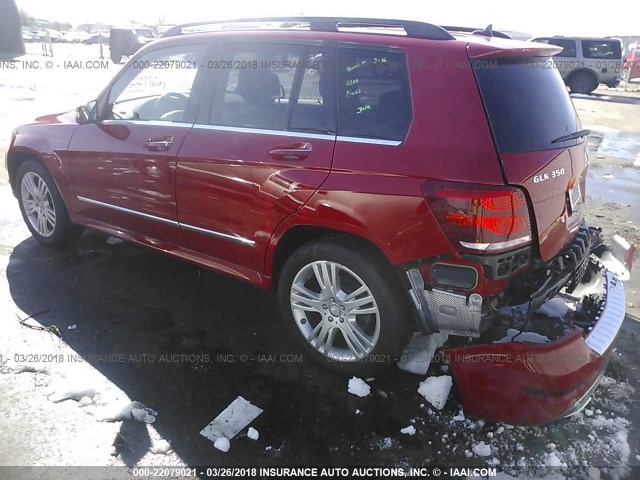 WDCGG8JB4FG372315 - 2015 MERCEDES-BENZ GLK 350 4MATIC RED photo 3