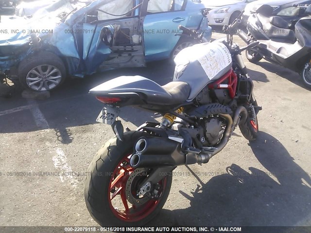 ZDM1RBTS2HB024551 - 2017 DUCATI MONSTER 821 GRAY photo 4