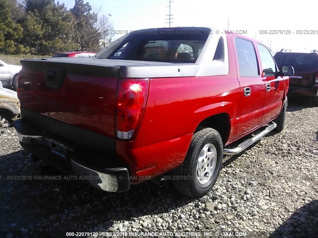 3GNEC12Z96G206007 - 2006 CHEVROLET AVALANCHE C1500 RED photo 4