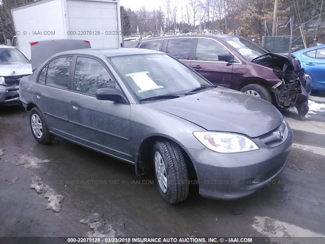 1HGES163X5L025650 - 2005 HONDA CIVIC DX VP ნაცრისფერი ფოტო 1