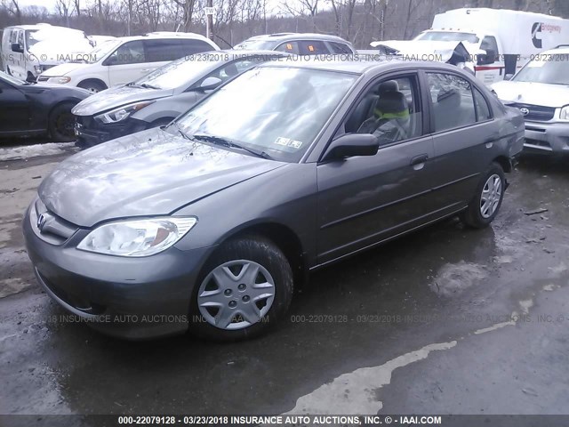 1HGES163X5L025650 - 2005 HONDA CIVIC DX VP ნაცრისფერი ფოტო 2