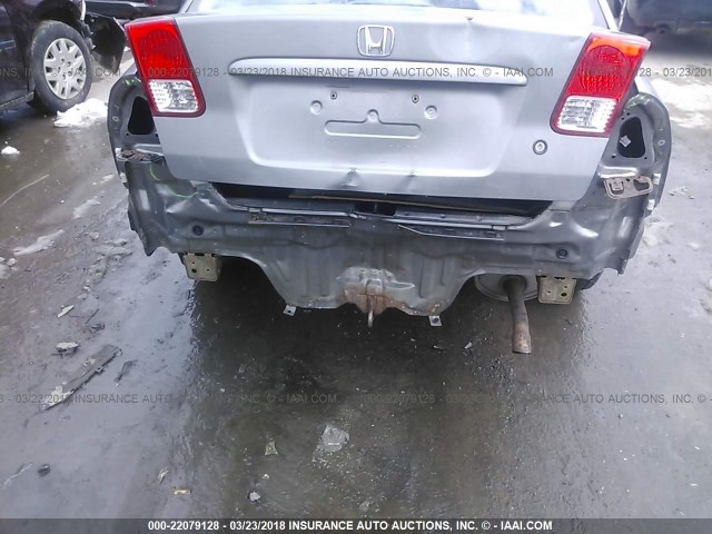 1HGES163X5L025650 - 2005 HONDA CIVIC DX VP GRAY photo 6