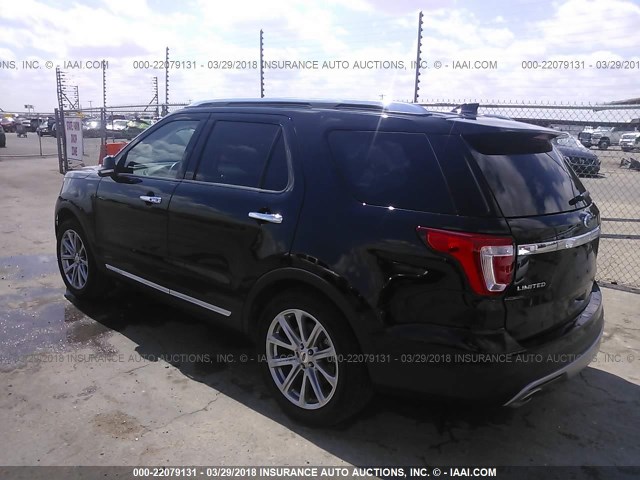 1FM5K7F80GGA71315 - 2016 FORD EXPLORER LIMITED 黑色 照片 3