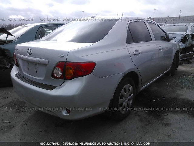 JTDBL40E599034785 - 2009 TOYOTA COROLLA LE/XLE SILVER photo 4
