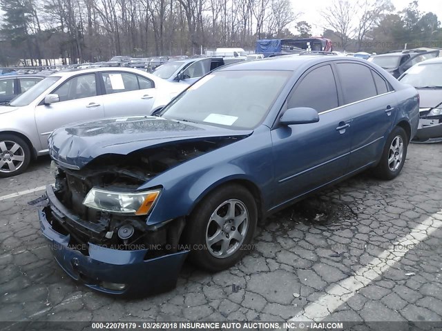 5NPEU46F27H160813 - 2007 HYUNDAI SONATA SE/LIMITED BLUE photo 2