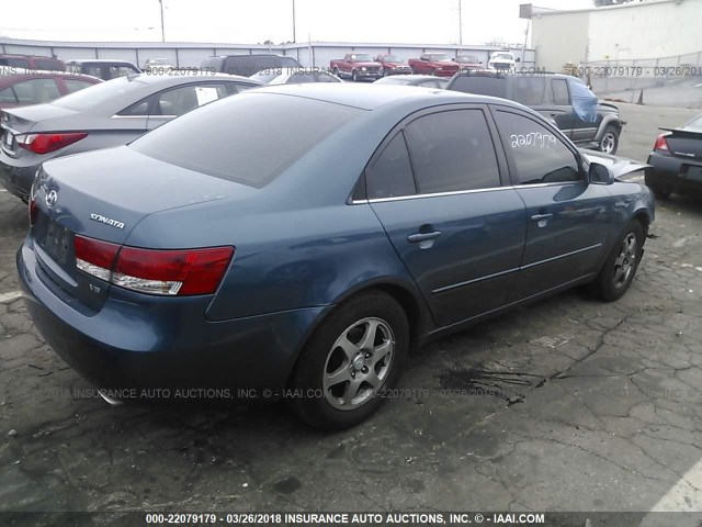 5NPEU46F27H160813 - 2007 HYUNDAI SONATA SE/LIMITED BLUE photo 4