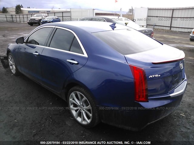 1G6AJ5SX7D0177517 - 2013 CADILLAC ATS PERFORMANCE BLUE photo 3