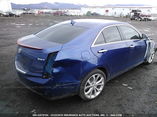 1G6AJ5SX7D0177517 - 2013 CADILLAC ATS PERFORMANCE BLUE photo 4