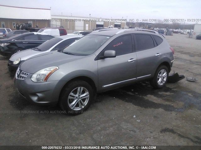 JN8AS5MTXCW612597 - 2012 NISSAN ROGUE S/SV GRAY photo 2