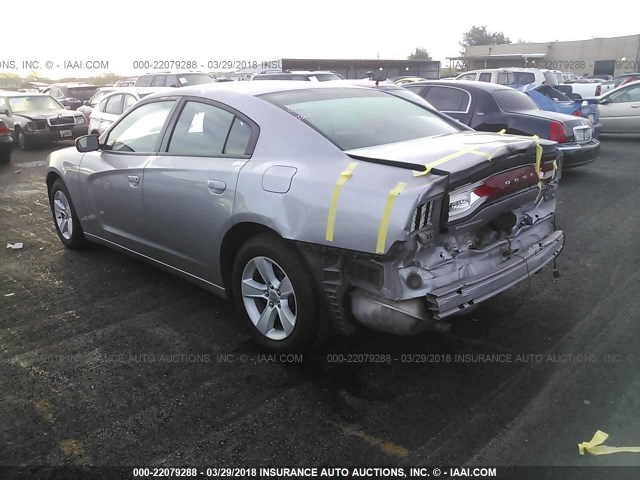 2C3CDXBG8EH226217 - 2014 DODGE CHARGER SE GRAY photo 3