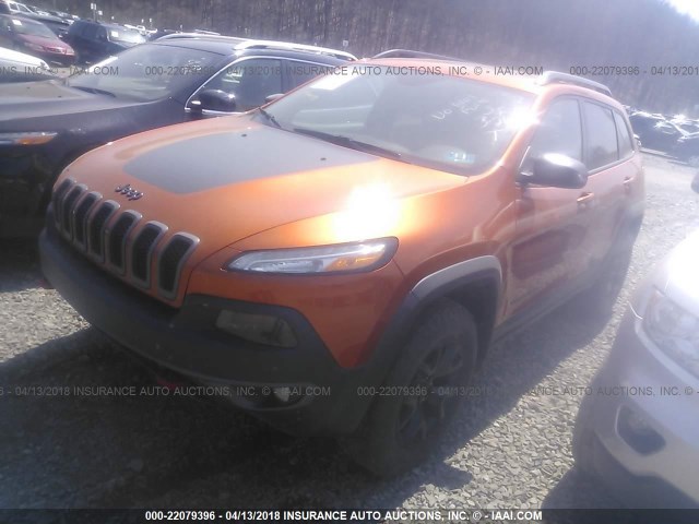 1C4PJMBS0FW604199 - 2015 JEEP CHEROKEE TRAILHAWK ORANGE photo 2