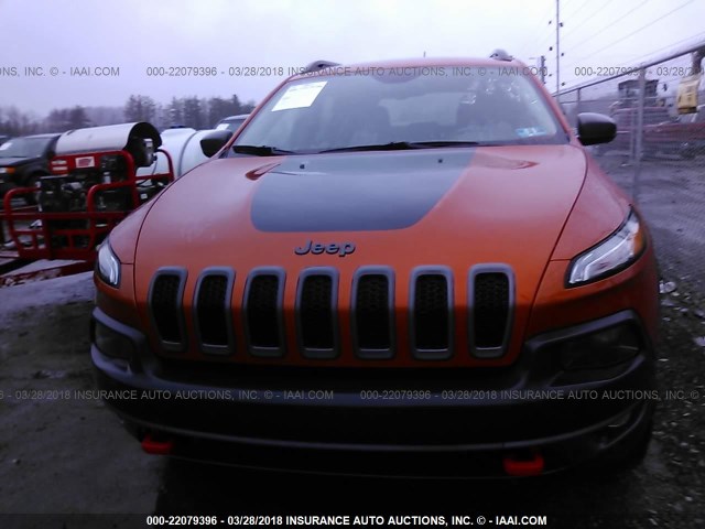 1C4PJMBS0FW604199 - 2015 JEEP CHEROKEE TRAILHAWK ORANGE photo 6