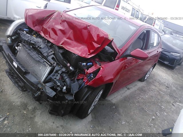 KMHCT5AE5CU014951 - 2012 HYUNDAI ACCENT GLS/GS RED photo 2