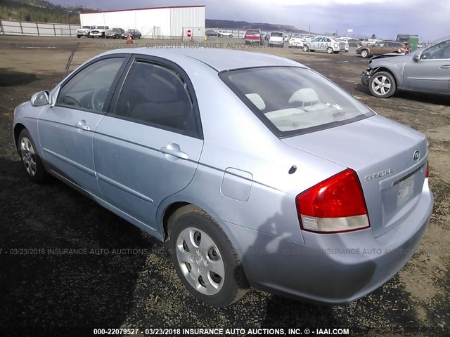 KNAFE121675377501 - 2007 KIA SPECTRA EX/LX Light Blue photo 3