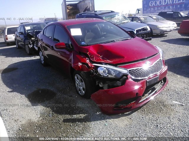 KNAFK4A60G5611669 - 2016 KIA FORTE LX RED photo 1