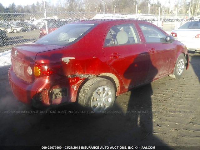 1NXBU40E89Z046998 - 2009 TOYOTA COROLLA S/LE/XLE RED photo 4