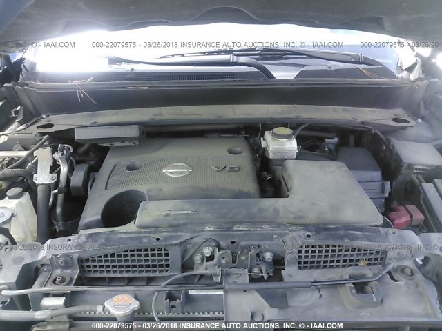 5N1AR2MN4DC606591 - 2013 NISSAN PATHFINDER S/SV/SL/PLATINUM 灰色 照片 10