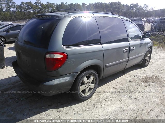 1D4GP45R05B434748 - 2005 DODGE CARAVAN SXT BLUE photo 4