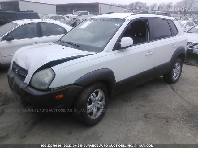 KM8JN72D46U302970 - 2006 HYUNDAI TUCSON GLS/LIMITED WHITE photo 2