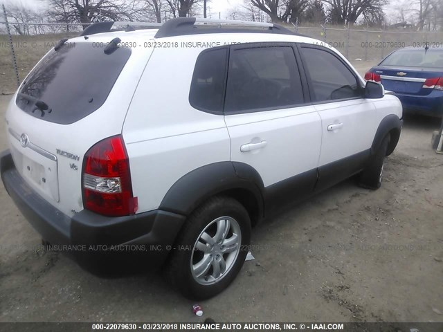 KM8JN72D46U302970 - 2006 HYUNDAI TUCSON GLS/LIMITED WHITE photo 4