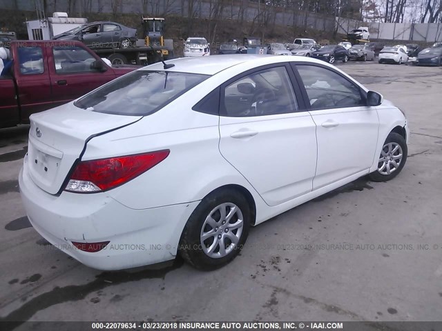 KMHCT4AE0DU409700 - 2013 HYUNDAI ACCENT GLS/GS WHITE photo 4