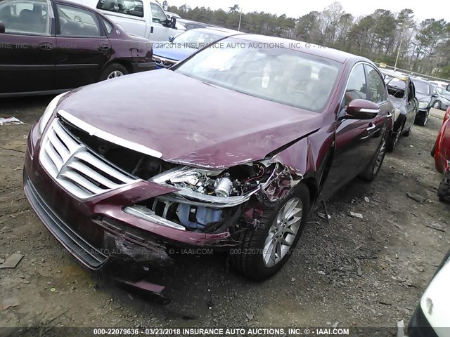 KMHGC4DE3BU135841 - 2011 HYUNDAI GENESIS 3.8L BURGUNDY photo 2