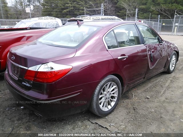 KMHGC4DE3BU135841 - 2011 HYUNDAI GENESIS 3.8L BURGUNDY photo 4