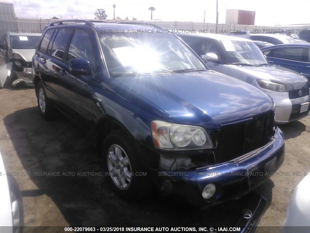 JTEGF21A120034804 - 2002 TOYOTA HIGHLANDER LIMITED BLUE photo 1