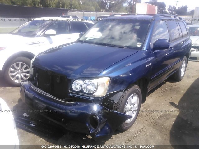 JTEGF21A120034804 - 2002 TOYOTA HIGHLANDER LIMITED BLUE photo 2