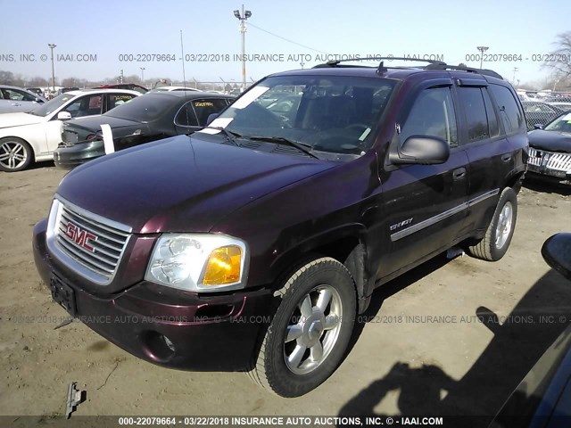 1GKDS13S462322706 - 2006 GMC ENVOY PURPLE photo 2