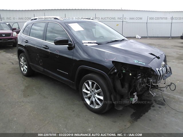 1C4PJLDS2EW118385 - 2014 JEEP CHEROKEE LIMITED BLACK photo 1