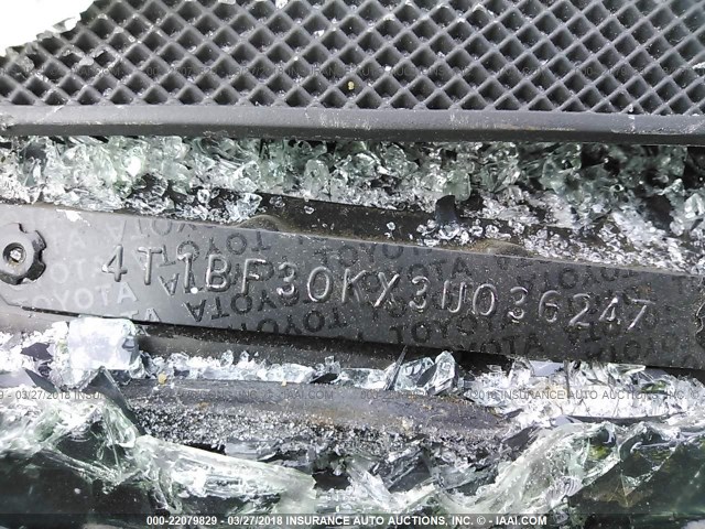 4T1BF30KX3U036247 - 2003 TOYOTA CAMRY LE/XLE/SE შავი ფოტო 9