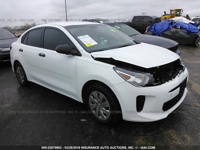 3KPA24AB4JE049636 - 2018 KIA RIO LX/S WHITE photo 1