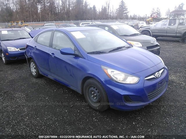 KMHCT4AE0DU369005 - 2013 HYUNDAI ACCENT GLS/GS BLUE photo 1