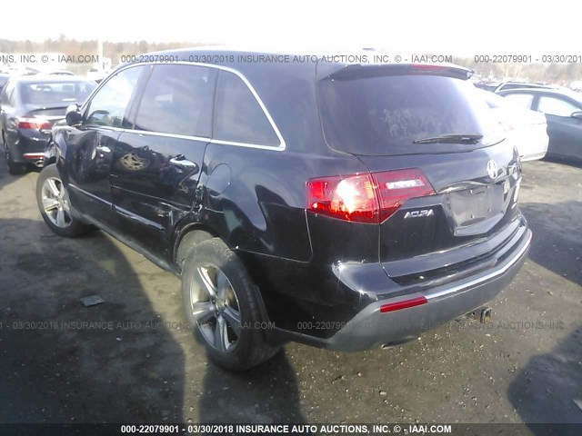 2HNYD2H62AH532627 - 2010 ACURA MDX TECHNOLOGY BLACK photo 3