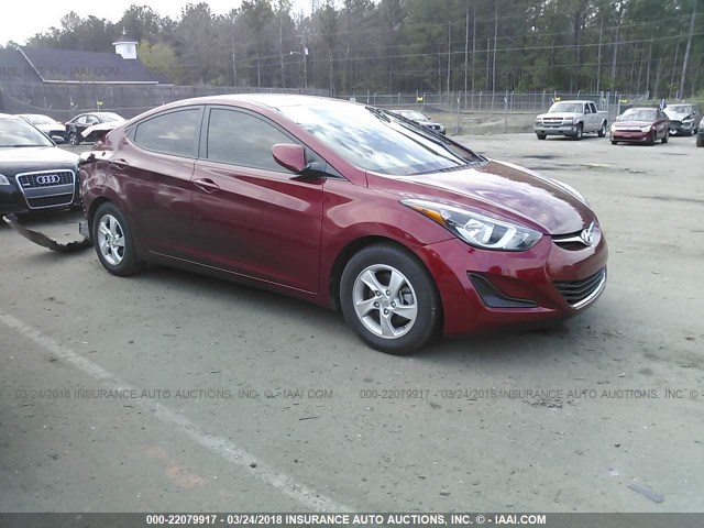 5NPDH4AE3EH533210 - 2014 HYUNDAI ELANTRA SE/SPORT/LIMITED RED photo 1