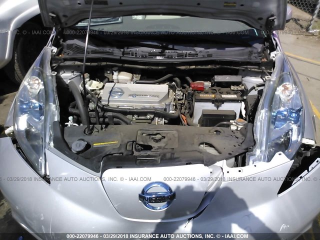 JN1AZ0CPXBT006072 - 2011 NISSAN LEAF SV/SL GRAY photo 10