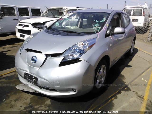 JN1AZ0CPXBT006072 - 2011 NISSAN LEAF SV/SL GRAY photo 2