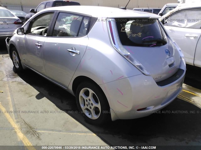 JN1AZ0CPXBT006072 - 2011 NISSAN LEAF SV/SL GRAY photo 3