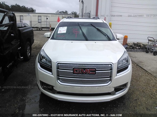 1GKKRTKD5EJ254907 - 2014 GMC ACADIA DENALI WHITE photo 6